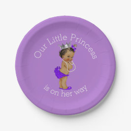 Ethnic Little Princess Baby Shower Lavender Pappteller