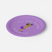 Ethnic Little Princess Baby Shower Lavender Pappteller (Schrägansicht)