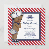 Ethnic Little Sailor Nautical Baby Dusche Einladung (Rückseite)
