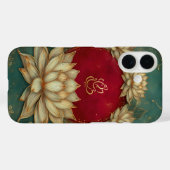 Ethnic Lotus Green Indian God Ganesh Case-Mate iPhone Hülle (Rückseite (Horizontal))