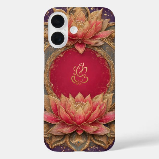 Ethnic Lotus Indian God Ganesh Case-Mate iPhone Hülle (Rückseite)