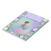 Ethnic Mermaid Baby Shower Candy Bar Wrapper Notizblock (Rotiert)