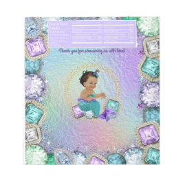 Ethnic Mermaid Baby Shower Candy Bar Wrapper Notizblock