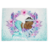 Ethnic Mermaid Baby Shower Große Geschenktüte (Vorderseite)