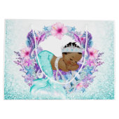 Ethnic Mermaid Baby Shower Große Geschenktüte (Rückseite)