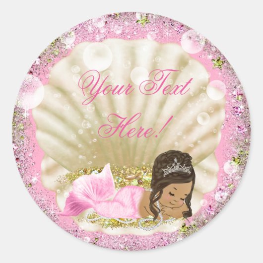 Ethnic Mermaid Baby Shower Stickers (Vorderseite)