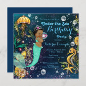 Ethnic Mermaid Birthday Party Einladung (Vorne/Hinten)