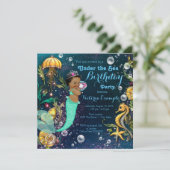 Ethnic Mermaid Birthday Party Einladung (Stehend Vorderseite)