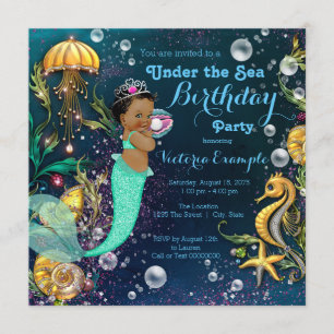 Ethnic Mermaid Birthday Party Einladung