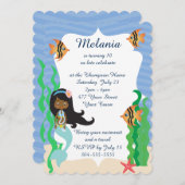 Ethnic Mermaid Birthday Pool Party Einladung (Vorne/Hinten)