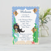 Ethnic Mermaid Birthday Pool Party Einladung (Stehend Vorderseite)