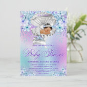 Ethnic Mermaid Clam Muschel Baby Shower Einladunge Einladung (Stehend Vorderseite)