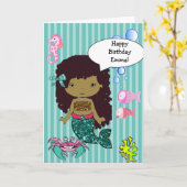 Ethnic Mermaid Happy Birthday Card Karte (Gelbe Blume)