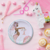 Ethnic Mermaid Mama Baby Duschpapier Teller (Party)
