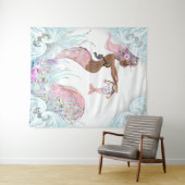 Ethnic Mermaid Mama Baby Shooting Background Banne Wandteppich (Beispiel (Horizontal))