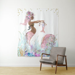 Ethnic Mermaid Mama Baby Shower Banner Backrop Wandteppich