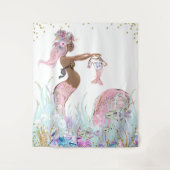 Ethnic Mermaid Mama Baby Shower Banner Backrop Wandteppich (Vorderseite)