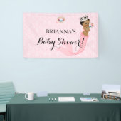Ethnic Mermaid Princess Baby Girl Crown Pink Banner (Messeveranstaltung)