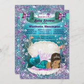 Ethnic Mermaid Princess Baby Shower Einladung (Vorne/Hinten)