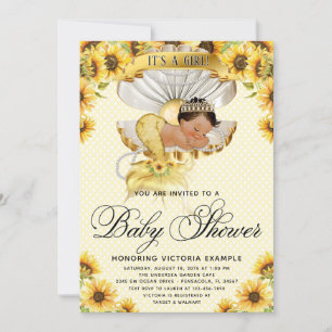 Ethnic Mermaid Sonnenblume Baby Dusche Einladung