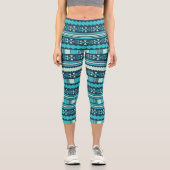 Ethnic Moasic Aztec Capri Leggings (Vorderseite)