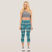 Ethnic Moasic Aztec Capri Leggings (Vorderseite)