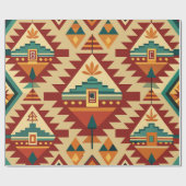 Ethnic Motifs Retro Custom Muster Geschenkpapier (Flach)