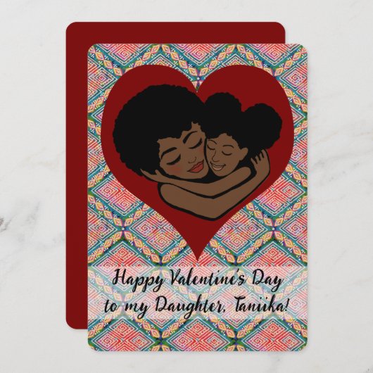 Ethnic Mud Cloth Valentine's Day to Daughter (Vorne/Hinten)