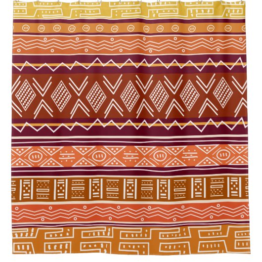 Ethnic Mudcloth Muster Duschvorhang (Vorderseite)