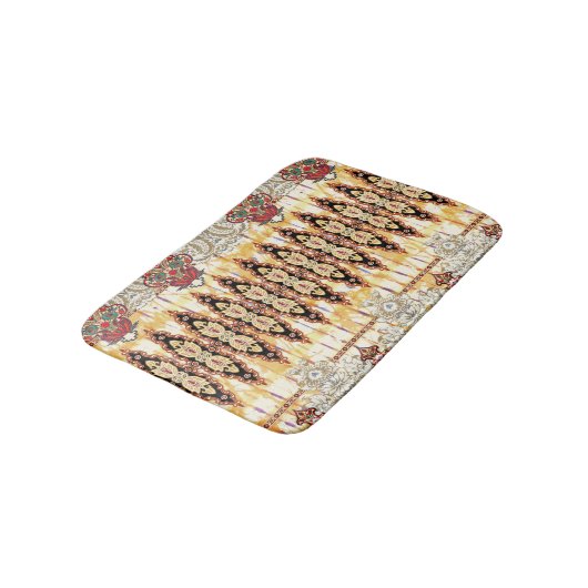 Ethnic Mughal: Blumenmuster Badematte (Schrägansicht)