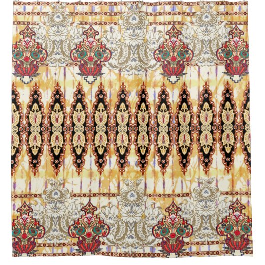 Ethnic Mughal: Blumenmuster Duschvorhang (Vorderseite)