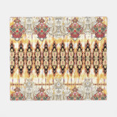Ethnic Mughal: Blumenmuster Fleecedecke (Vorderseite (Horizontal))