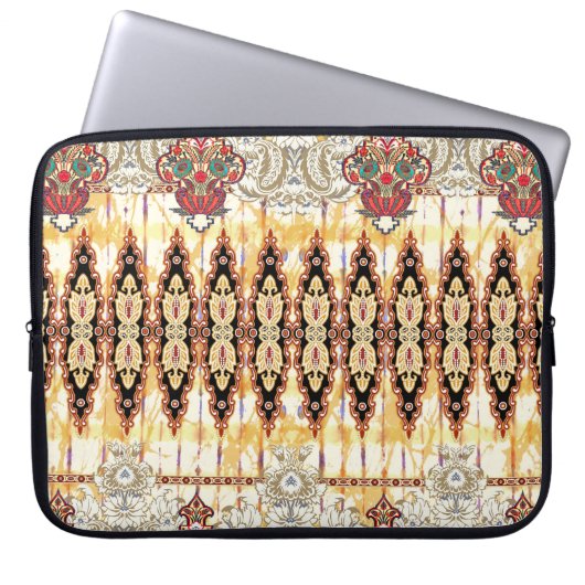 Ethnic Mughal: Blumenmuster Laptopschutzhülle (Vorderseite)