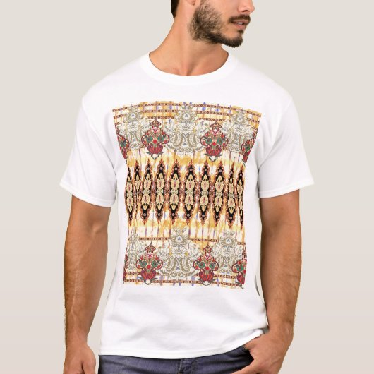 Ethnic Mughal: Blumenmuster T-Shirt (Vorderseite)