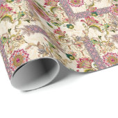 Ethnic Mughal Floral Paisley Geschenkpapier (Rolleneckpunkt)