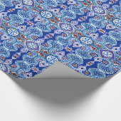 Ethnic Muster blaue und lila Geschenkverpackung Geschenkpapier (Ecke)