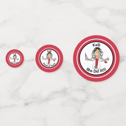 Ethnic Nurse Cartoon Abschluss Red Party Table Konfetti (Vorderseiten)