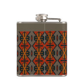 Ethnic Orange and Gold Tribal Design Flachmann (Rückseite)