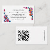 Ethnic Ornate Folk Birds and Flowers Wedding Begleitkarte (Vorne/Hinten)