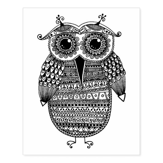 Ethnic Owl Ink Zeichnend Gummistempel (Prägung)