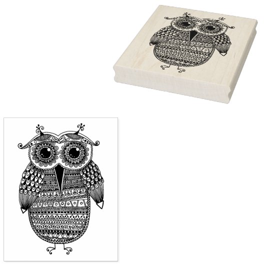 Ethnic Owl Ink Zeichnend Gummistempel (Stempel)