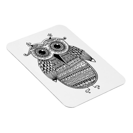 Ethnic Owl Ink Zeichnend Magnet (Rechte Seite)