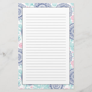 Ethnic Paisley Pattern Briefpapier