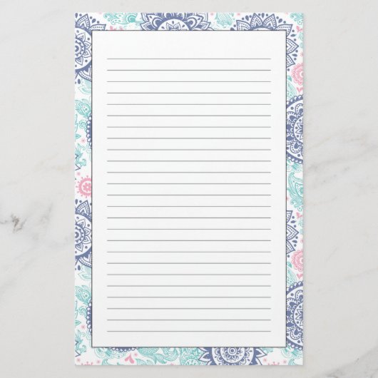 Ethnic Paisley Pattern Briefpapier (Vorderseite)