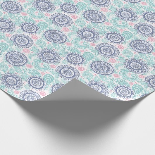 Ethnic Paisley Pattern Geschenkpapier (Ecke)