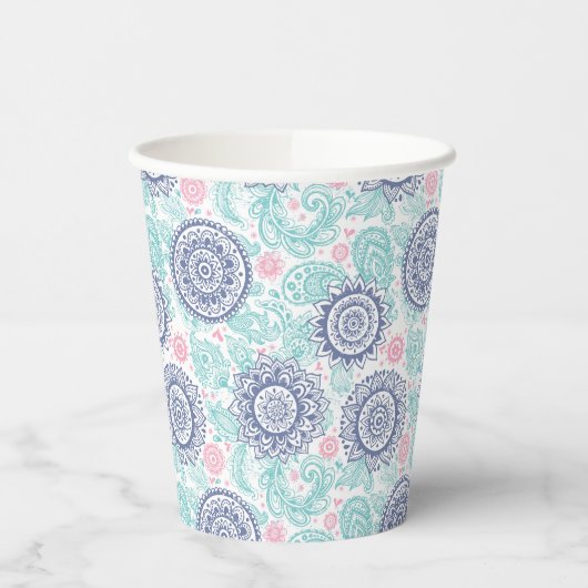 Ethnic Paisley Pattern Pappbecher (Links)