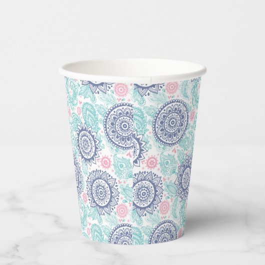 Ethnic Paisley Pattern Pappbecher (Rechts)