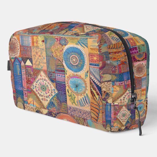 Ethnic Patchwork Toilettenbeutel Waschbeutel (Rechte Ecke)