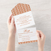 Ethnic Pattern Border Afrocentric Tribal  Wedding All In One Einladung (Abreißen)