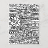 Ethnic Pattern Doodle Postkarte (Vorderseite)